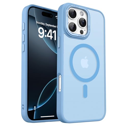 BENTOBEN Schutzhülle für iPhone 16 Pro, [Kompatibel mit MagSafe] [Transluzent Matte] Stoßfeste Militärqualität, magnetische Handyhülle für iPhone 16 Pro 6,3 Zoll, Blau von BENTOBEN