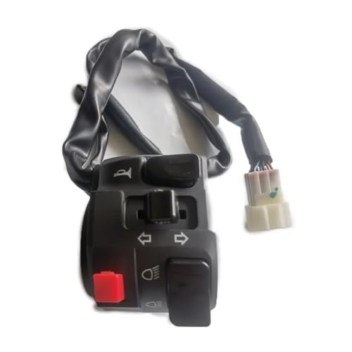 Motorrad-Schalter-Baugruppe für 300cc600cc Motorradgriff 7/8 Zoll 22 mm Schalterbaugruppe Motorrad Hupenknopf Blinker Elektrische Nebelscheinwerfer Lichtstart (Farbe: links) von BEPHON