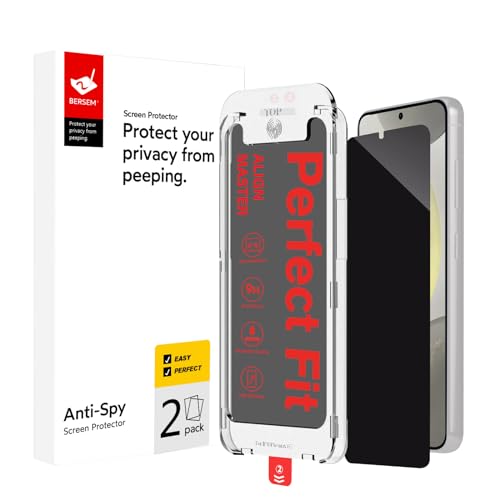 BERSEM 2 Stück Sichtschutzfolie für Samsung Galaxy S24 Plus 5G [Anti-Spion] [Einfache Anbringung] [Unterstützung von Fingerabdruck-Entsperrung] [9H gehärtetes Glas] [Blasenfrei] [Blendschutz] von BERSEM