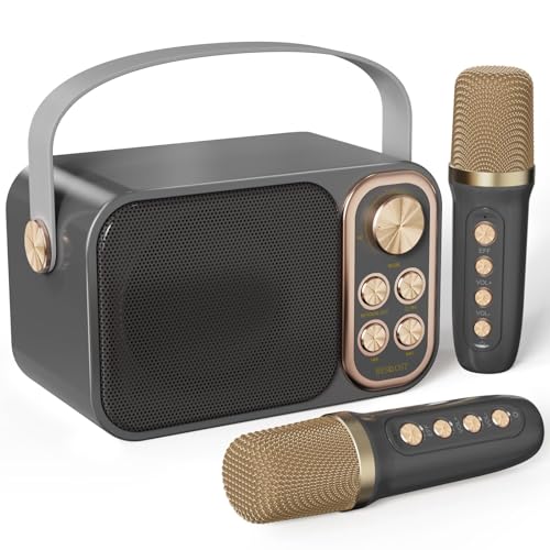 BESCOST Karaoke Maschine mit 2 Mikrofonen, Mini Karaoke Anlage mit 7 Stimmeffekten, tragbare Bluetooth Karaoke Lautsprecher für Kinder & Erwachsene, Perfekt für Partys und Geburtstage, Schwarz BESCOST Karaoke Maschine mit 2 Mikrofonen, Mini Karaoke Anlage mit 7 Stimmeffekten, tragbare Bluetooth Karaoke Lautsprecher für Kinder & Erwachsene, Perfekt für Partys und Geburtstage, Schwarz von BESCOST