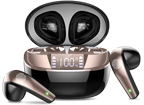 Bluetooth Kopfhörer, Kopfhörer Kabellos Bluetooth 5.3 In Ear Kopfhörer mit 4 Mikrofon, 2024 Neue Kabellose Kopfhörer ENC Lärmreduzierung Earbuds, 40H Tiefer Bass, LED-Anzeige, IP7 Wasserdicht Ohrhörer von BESNOOW