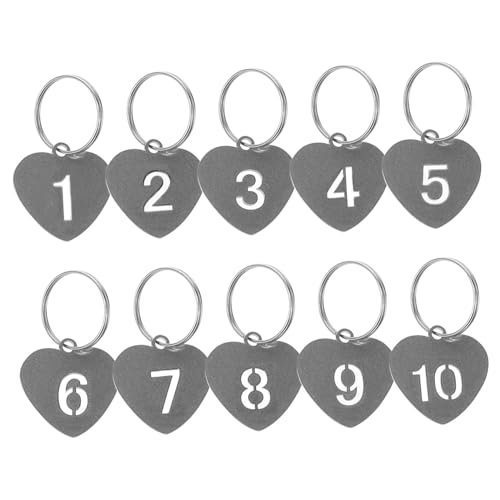 BESPORTBLE 10 Stück Nummernschild Nummeriert Etiketten Für Schlüsselanhänger Gold Identifikator Tasche Mit Aus Klein Groß Herz Schlüsselanhänger Zum Aufhängen Metall -tags Stahl Silver BESPORTBLE 10 Stück Nummernschild Nummeriert Etiketten Für Schlüsselanhänger Gold Identifikator Tasche Mit Aus Klein Groß Herz Schlüsselanhänger Zum Aufhängen Metall -tags Stahl Silver von BESPORTBLE