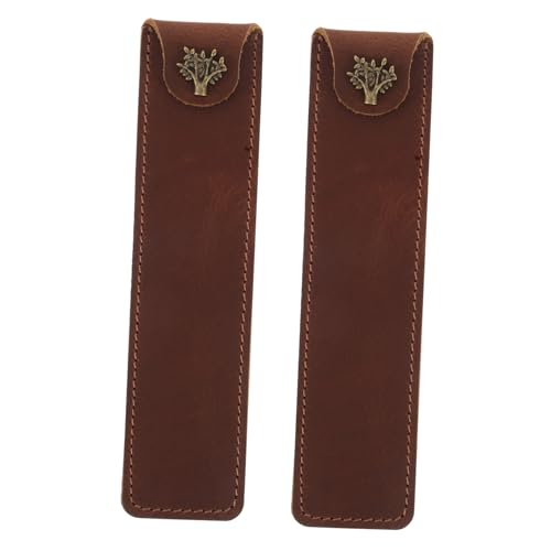 BESPORTBLE 2 Stück Federmäppchen Aus Echtem Leder Bleistifte Kleines Federmäppchen Taschenstifthalter Einzelstifttasche Einzelne Federtasche Einzelner Stifthalter Etui Crazy-horse-leder Brown von BESPORTBLE