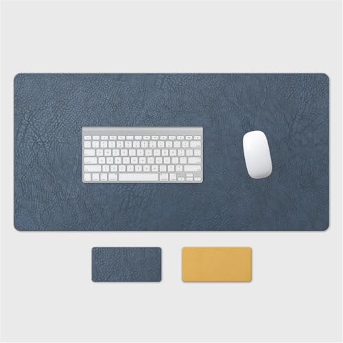 BESTORI Mauspad Wasserdicht Rutschfester Schreibtisch Protector Matte Gaming Tastatur Matte Unterschiedliche Farben auf beiden Seiten für Büro, Zuhause, Königsblau und Gelb, 60 x 30cm von BESTORI