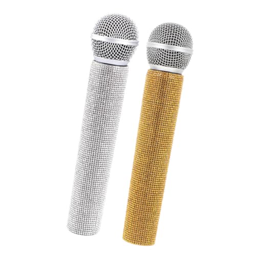 BESTonZON 2St simuliertes Mikrofon Babymikrofon kreative Mikrofonstütze Simulationsmikrofon hühner mikrofon für Mini mic Mikrofon für Bühnenauftritte Partygeschenk Metall von BESTonZON