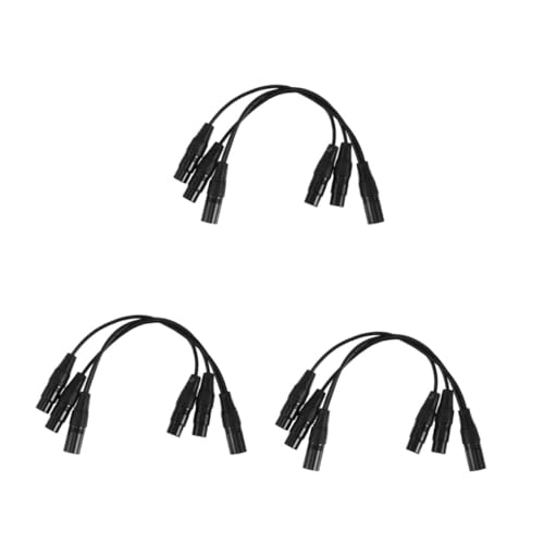 BESTonZON 3 Sätze Audio Kabel Kurzes Xlr-kabel Symmetrisches Mikrofonkabel Symmetrisches Mikrofon-splitterkabel Mikrofonkabel Symmetrisch Xlr-mikrofonkabel Kupfer Black 2 Stück * 3 von BESTonZON