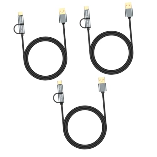 BESTonZON 3 Stück 2 1 Ladekabel messgerät Synchronisieren on The Computer bei im Wall Charger sichschutz goldene Platte Wandladegerät steck USB-Kabel 2 in 1 Kabel Handy Datenleitung von BESTonZON