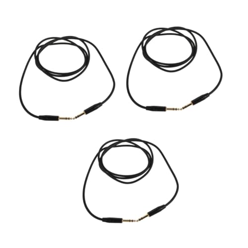 BESTonZON 3St Gitarren-Audiokabel Audio Kabel Gitarrenkabel/Zoll Kabel Audiokabel für E-Gitarre Hochwertiges Audiokabel Gitarrenpedalkabel Gitarrenakkord Gitarren-Patchkabel PVC Black von BESTonZON