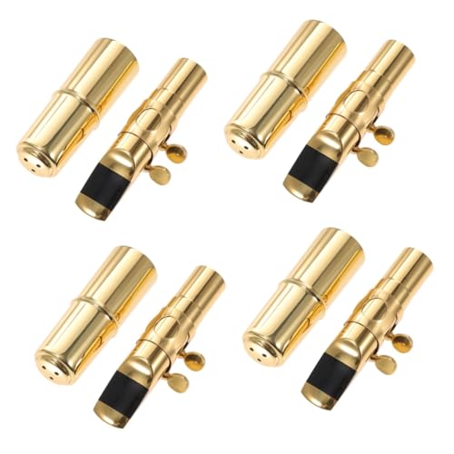 BESTonZON 4 Stück Saxophon Saxophon- Für Anfänger Teile Für Altsaxophon Saxophon Für Anfänger Für Tenorsaxophon Tenorsaxophonkopf Saxophon Zubehör Golden Metall von BESTonZON