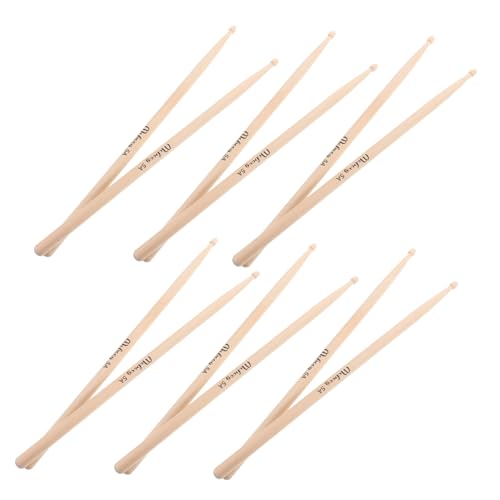 BESTonZON 6 Paare Trommelstock Glockenspiel Glockenstock Trommelzubehör Percussion Stick Drumsticks Mallets Sticks Percussion Drum Tool Bass Zubehör Percussion Drumsticks Ahorn von BESTonZON