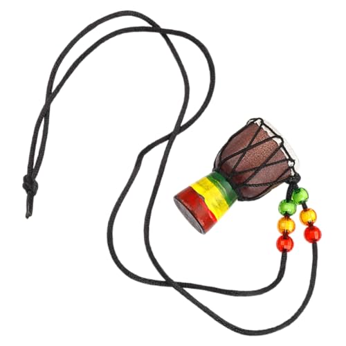 BESTonZON Afrikanischer Trommelanhänger Schlagzeuger Halskette Afrikanischer Trommelschmuck Instrumenten-schlüsselanhänger Mini Afrikanische Trommelkette Mini-handtrommel Nylon von BESTonZON