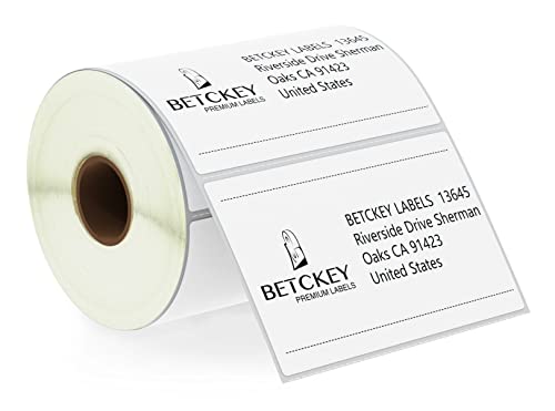 BETCKEY - 102mm x 64mm(4 in x 2,5 in) Perforierte Versand/Mehrzweck Thermoetiketten Kompatibel mit Zebra und weiteren Druckern [1 Rolle/620 Etiketten] von BETCKEY