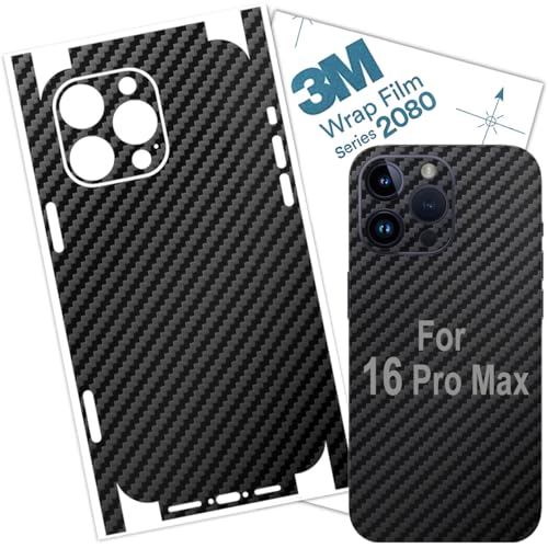 iPhone 16 Pro Max Skin Wrap 3M Schutzfolie für Seiten und Rückseite (Kohlefaser) (Kohlefaser) von BETXELL