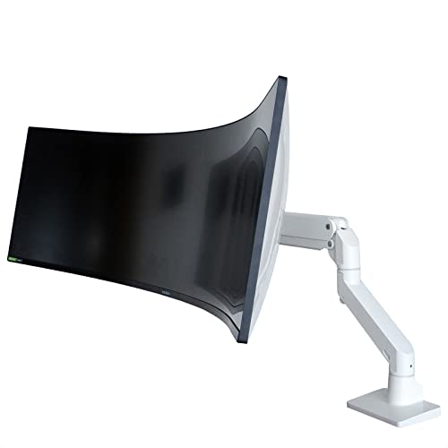 BEWISER Robuster Monitorarm, ultrabreiter Monitorhalter für 86,4–124,5 cm (34–49 Zoll) und Neue 144,8 cm (57 Zoll) Bildschirme, Tragkraft bis zu 20 kg, voll beweglich höhenverstellbarer Monitorarm von BEWISER