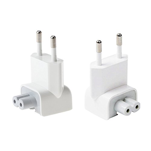 BEYEE AC Adapter Europa Stecker Reise-Ladegerät Konverter Ersatzanschluss für iPod, iPhone, iPad, Tablets, MacBook AC Netzteil (2xEU Stecker) Weiß von BEYEE