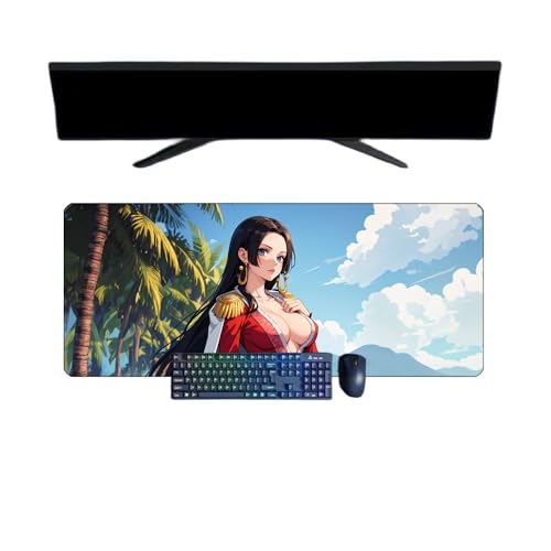 BFDREAM One Piece Boa Hancock Anime Mauspad, XXL, 800 x 300 mm, Mauspad, Gaming-Tastatur, wasserdicht und 3 mm, rutschfeste Gummibasis, strukturierte Oberfläche von BFDREAM