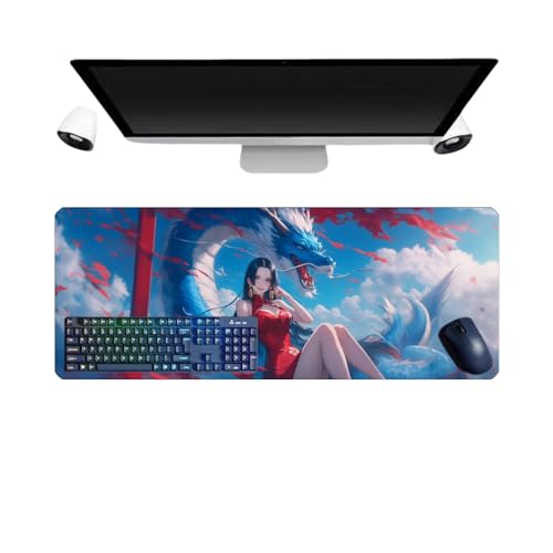 BFDREAM One Piece Boa Hancock Anime-Mauspad, groß, 800 x 300 x 3 mm, Schreibtisch, rutschfest, strukturierte Oberfläche für Computer, Gamer-Büro, Zuhause und Laptops von BFDREAM