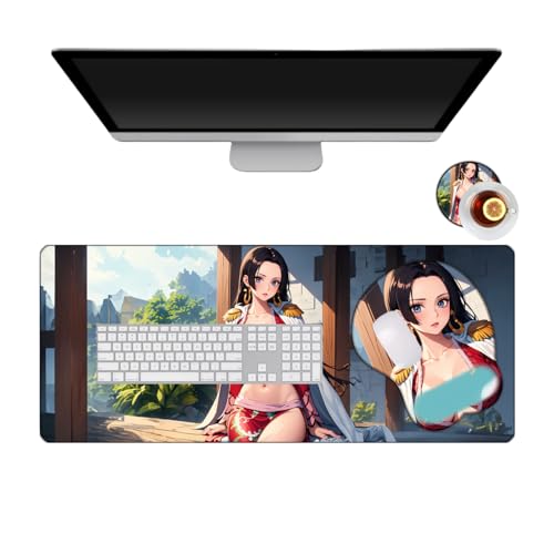 BFDREAM One Piece Boa Hancock Anime-Mauspad-Set, lustig, Handgelenkstütze, Anime, ergonomisches Mauspad, Handgelenkschutz, geeignet für Computer, Gamer, Zuhause von BFDREAM