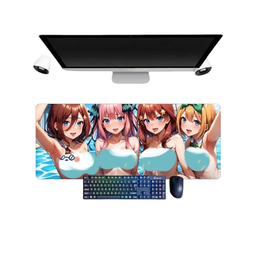 BFDREAM The Quintessential Quintuplets Anime-Mauspad, groß, 800 x 300 x 3 mm, Schreibtisch, rutschfest, strukturierte Oberfläche für Computer, Gamer, Zuhause und Laptops von BFDREAM