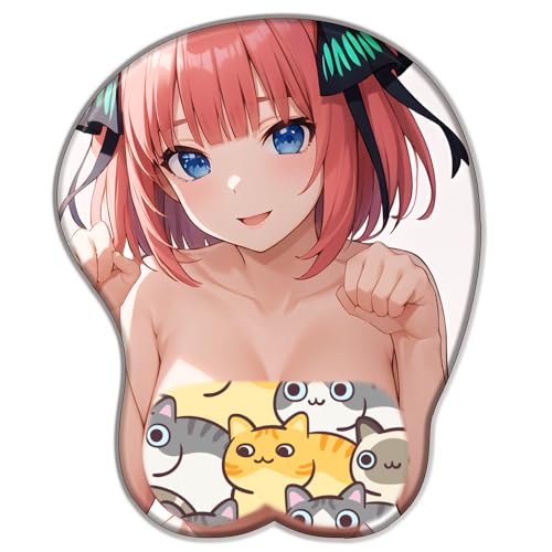 BFDREAM The Quintessential Quintuplets Nakano Nino Anime 3D Silikon Nette Weiche Mouse Pad Gaming Büro PC Schreibtisch Mouse Pad Supplies PC Zubehör Büro Mouse Pad mit Handgelenk Unterstützung von BFDREAM