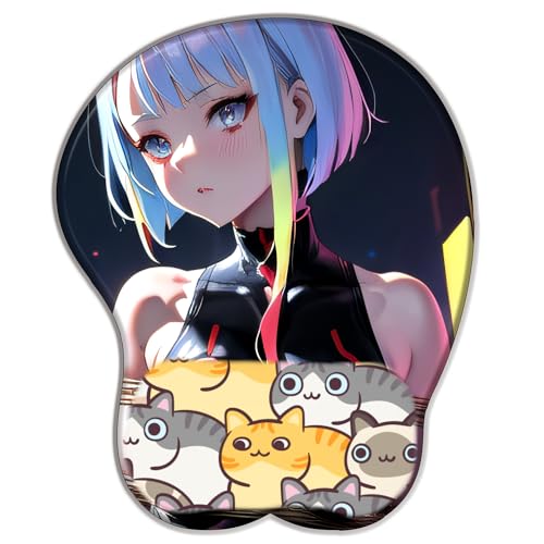 Cyberpunk Edgerunners Lucyna Anime 3D Mouse Pad Fun Wrist Support Gaming Anime Mouse Pad, ergonomische Handgelenkschutz Mauspad, geeignet als Geschenk für Mann von BFDREAM