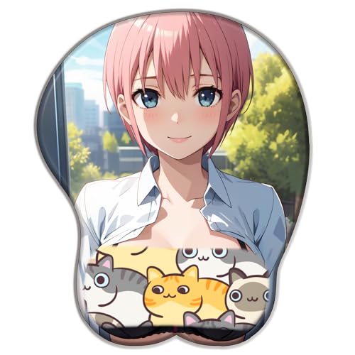 The Quintessential Quintuplets Nakano Ichika Anime Hübsches 3D Anime Soft Mouse Pad Ergonomisches Gaming Mousepad, passend für PC Office Mousepads mit Handgelenkstütze von BFDREAM