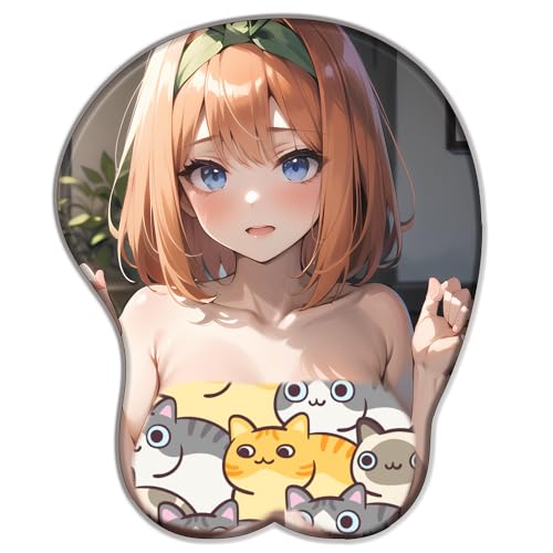 The Quintessential Quintuplets Nakano Yotsuba Anime 3D Mouse Pad Fun Wrist Support Gaming Anime Mouse Pad, ergonomische Handgelenkschutz Mauspad, geeignet als Geschenk für Mann von BFDREAM