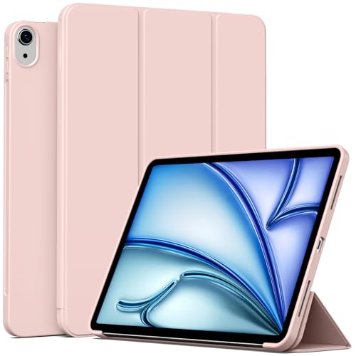 BFGTSJF Hülle für iPad Air 11 Zoll M2 Hülle 2024, iPad Air 5/4 (10,9-Zoll, 2022/2020, 5./4. Generation), Auto Schlafen/Wachen, Leicht Dünn Weiches TPU Rückseite Schutzhülle Smart Folio Cover, Rosa von BFGTSJF