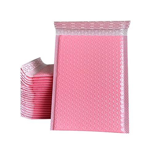 Bubble Mailers Verpackungstaschen, Gemischte Pakettaschen, farbige Luftpolsterfolie, 50 Stück, selbstklebend(Pink,11 * 15cm) von BFVAKBKYT