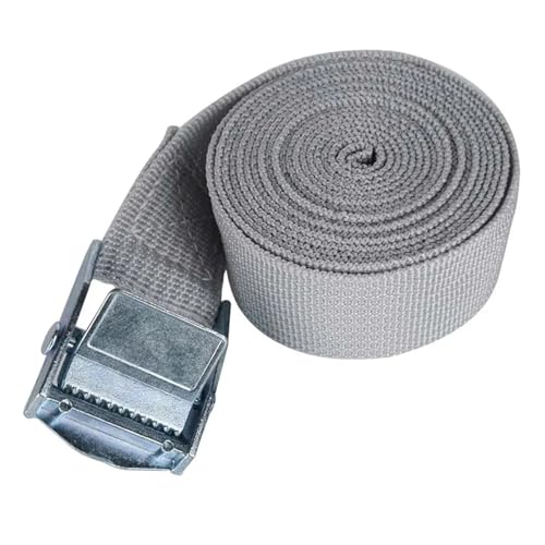 Spanngurte für Ladung, 2M Spanngurt Fracht Straps Mit Metall Schnalle Abschleppseil Auto Motorrad Fahrrad for Gepäck Tasche Starke Ratsche gürtel Auto Zubehör(Grey) von BFVAKBKYT