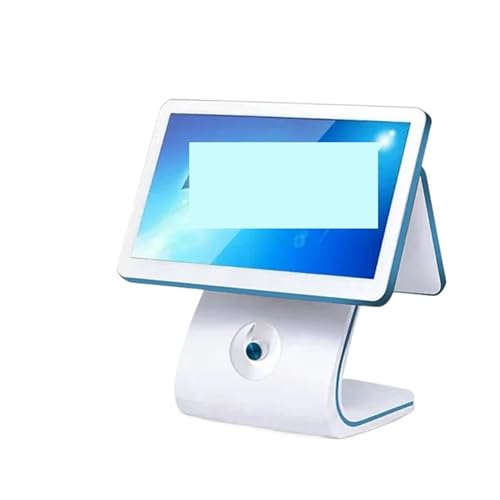 15,6 Dual-LCD-Bildschirm One-Touch-Panel-POS-Maschine, Cash Register for Restaurants und Supermärkte Alle in einem POS-System-Terminal Für Geschäfte und Unternehmen(White I3) von BGAZA