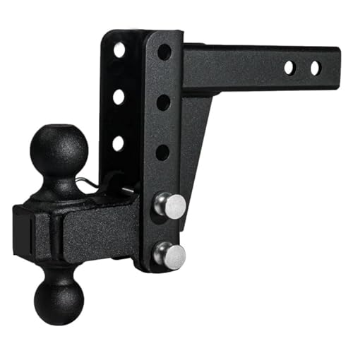 2.0" Adjustable Medium Duty (14,000lb Rating) 4" Drop/Rise Trailer Hitch With 2" And 2 5/16" Dual Ball - Anhängerkupplungen von BGAZA