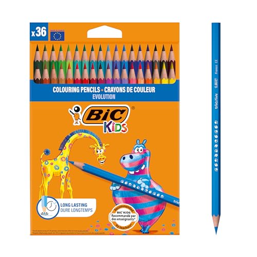 BIC Kids 950526 Buntstift ECOlutions EVOLUTION, 36 Stück, 36 Farben sortiert von BIC