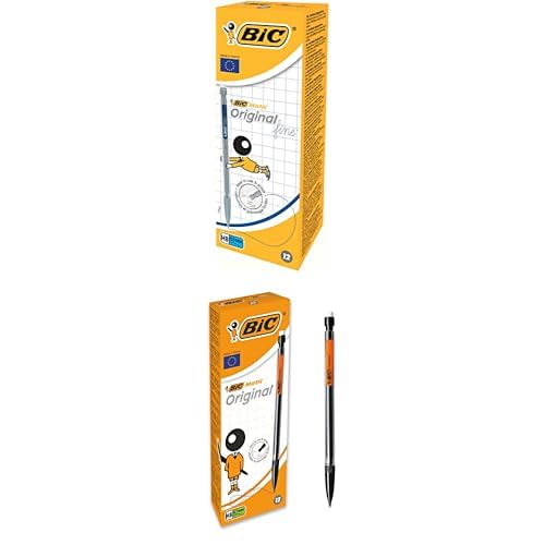 BIC Bundle Druckbleistift Matic, HB, sortierte Clipfarben, 12x 0,5 mm und 12x 0,7 mm, inklusive sechs Minen von BIC