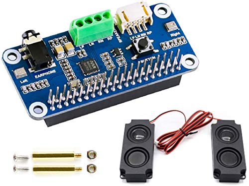 Audio HAT Modul für Raspberry Pi 4B/3B+/3B/2B/B+/A+/Zero/Zero W/Pi Zero WH,WM8960 Hi-Fi-Soundkarte HAT Stereo-Codec, Play/Record von BICOOL