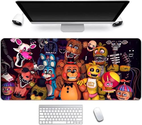 BIEGMAI FNAF Mauspad, Gaming-Mauspad, FNAF Sicherheitsverletzung, rutschfeste Gummiunterseite, 800 x 300 mm, großes Tastatur-Mauspad für Zuhause, Büro, Laptop, Schreibtisch (Typ7) von BIEGMAI