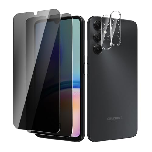 BIESHKJ 2+2 Stück，Sichtschutz Schutzfolie für Samsung Galaxy A05S，2 Stück Anti-Spy Panzer Schutz Glas + 2 Stück Kameraschutz, HD-Hartglasfolie, 9h-Härte, kratzfest, Blasenfrei von BIESHKJ