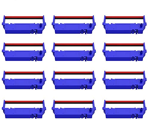 Bigger 12er-Pack kompatible SP700 Farbband B/R Ersatz für Star SP-700BR, RC-700BR, SP-712, SP-742 Farbband (schwarz und rot) von BIGGER