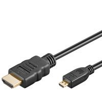BIGtec High Speed 0,5m micro HDMI Kabel with Ethernet HDMI micro Kabel A/D HDMI Kabel 0,50m 0,5 m High Speed HDMI Kabel / HDMI mikro Type D , vergoldet , Kabel schwarz / 3D Wiedergabe , Deep Color HDMI 1.4 Kabel von BIGtec