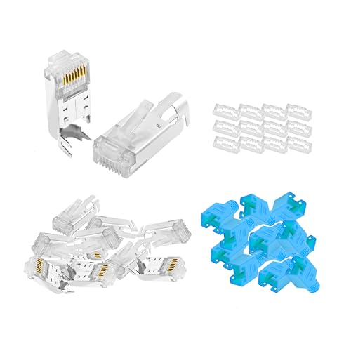 BIGtec RJ45 Stecker Netzwerkstecker 50 Stück Hirose TM11 blau Hochgeschwindigkeits Verbindung für Fast Ethernet 100BASE-TX AWG 26-27 von BIGtec