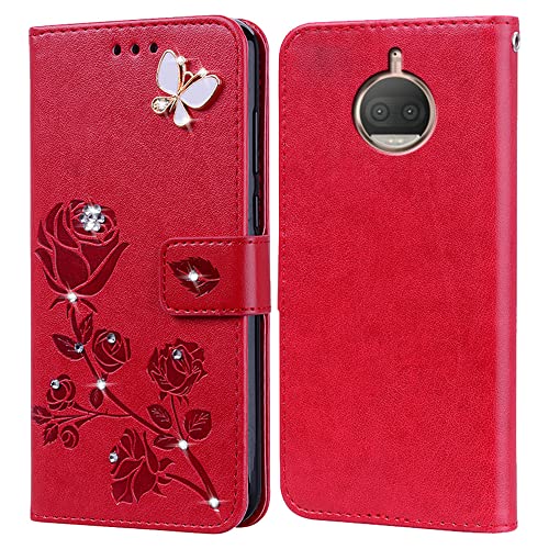 Handyhülle für Motorola Moto G5S Plus hülle Schutzschale,PU Lederhülle Tasche Case Schutzhülle für Moto G5S Plus Flip Geldbörse Handytasche Tasche Cover von BIIULHCI