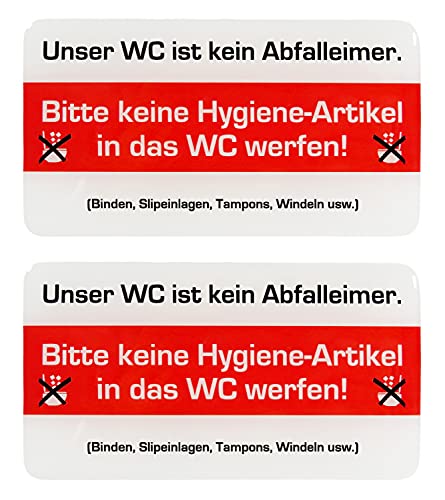 BIKE-label Klo Toiletten 3D Aufkleber 125 x 70 mm 2 Stück keine Hygieneartikel ins WC 900214VE von BIKE-label