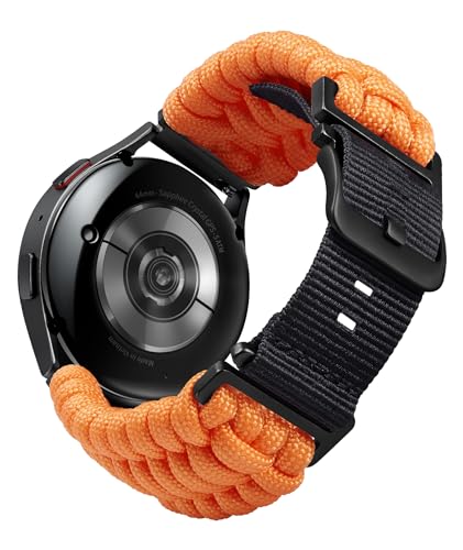BINLUN Geflochtene Paracord Uhrenarmband 20mm Schnellverschluss Nylon Smartwatch Ersatzarmbänder Kompatibel mit Samsung Galaxy/Kompatibel mit Garmin/Kompatibel mit Huawei Armband für Herren Damen von BINLUN