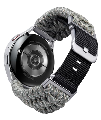 BINLUN Nylon Uhrenarmband Schnellverschluss Geflochtene Paracord Smartwatch Ersatzarmband 18mm 20mm 22mm Kompatibel mit Samsung Galaxy/Passend für Garmin/Passend für Huawei Armband für Herren Damen von BINLUN