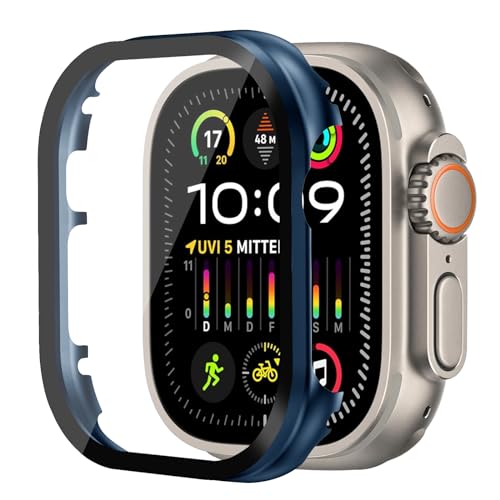 BIRDTOBR Hülle mit Glas Displayschutz Kompatibel mit Apple Watch Ultra 2/ Ultra, Hoch Empfindlichkeit Hard PC Voller Schutz Schutzhülle für iWatch Ultra 2/ Ultra von BIRDTOBR