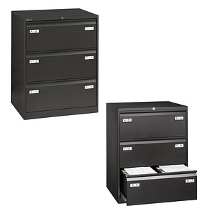 BISLEY LIGHT Hängeregistraturschrank schwarz 3 Schubladen 80,0 x 62,2 x 101,6 cm von BISLEY LIGHT