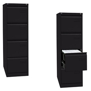 BISLEY LIGHT Hängeregistraturschrank schwarz 4 Schubladen 41,3 x 62,2 x 132,1 cm von BISLEY LIGHT