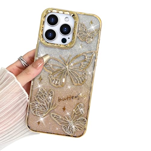 BITOBE Schutzhülle für iPhone 14 Pro Max, niedliche 3D-Schmetterlings-Hülle, schlanke Beschichtung, Glitzer, Luxus-Abdeckung für Damen und Mädchen, Pro Maxtective Camera Pro Maxtection Bumper, 17 cm von BITOBE