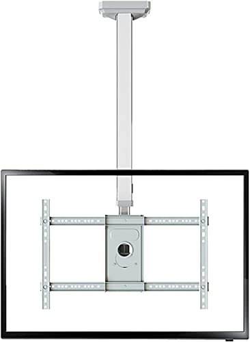 Decken-TV-Halterung, höhenverstellbar, voll beweglich, um 360° drehbar, passend für 40-65 Zoll (101,6 - 165,1 cm) flache Fernseher, max. VESA 600 x 400 mm, weiße TV-Halterung von BJFIDOJPIEWWWWGR