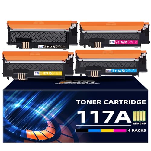 117A Toner / Kompatibel für HP 117A Toner Set / für Color Laser MFP 178nwg 179fwg 150nw 178nw 179fnw Tonerkartusche / W2070A W2071A W2072A W2073A / 117A Schwarz Cyan Gelb Magenta von BJTR